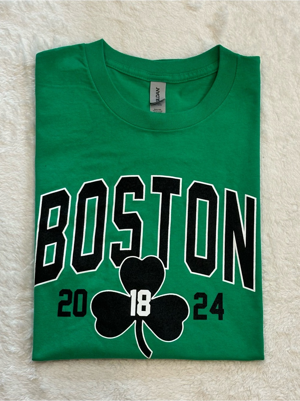 NWOT Boston Celtics 2024 World Champions T-Shirt Men Size 2XL Green Banner 18